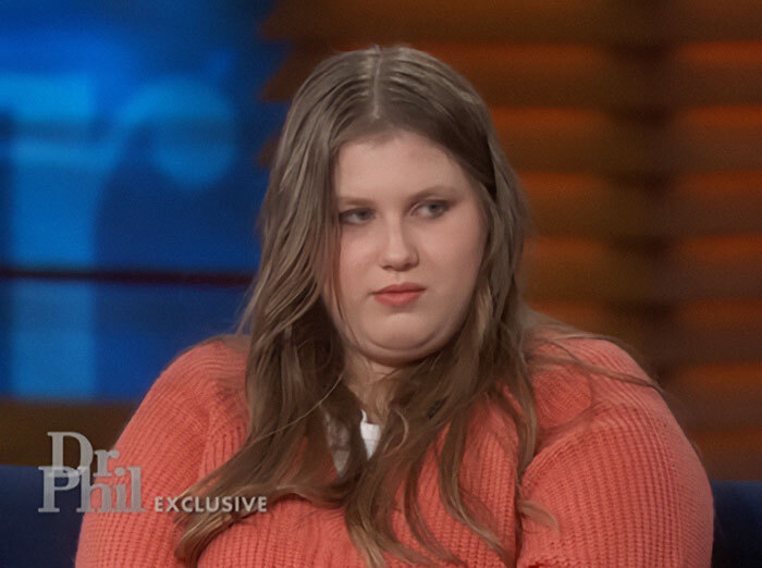 Young woman on a talk show set, claiming to be Madeleine McCann, discussing DNA test results.