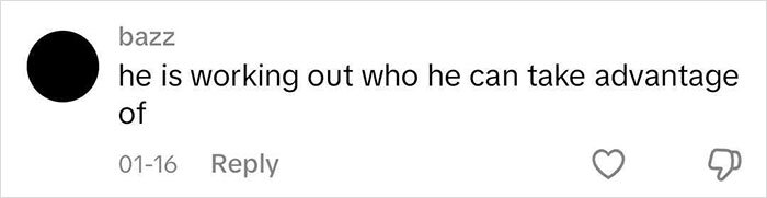 Online comment discussing relationship red flags in a job interview context.