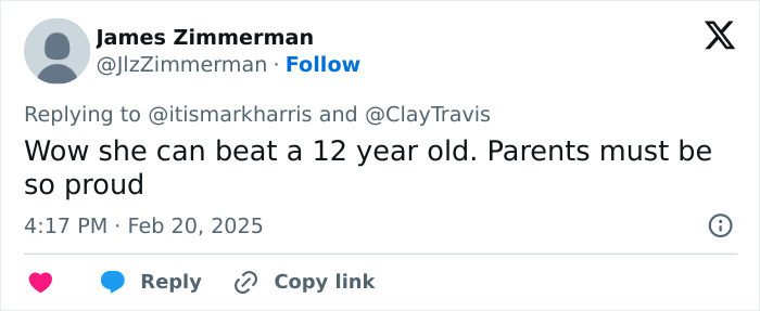 Twitter comment discussing transgender inclusion in women's sports.