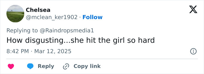 Tweet criticizing a star facing an assault charge for a viral baton incident.