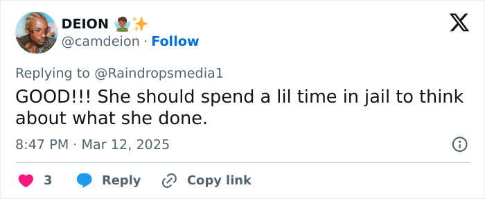 Tweet discussing viral baton incident related to star's assault charge.