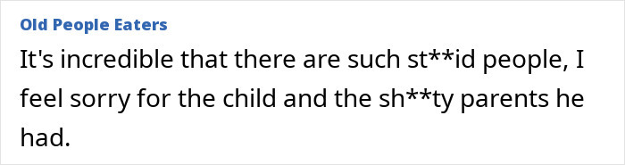 Text expressing shock and sympathy for a child with irresponsible parents.