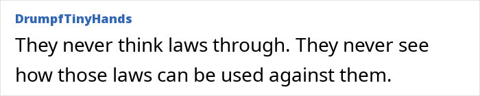 Comment on Reddit about using laws unexpectedly, related to misgendering senator news.