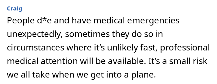 Text discussion about medical emergencies on flights related to Ashish Yadav's story on a couple's experience with a deceased passenger.