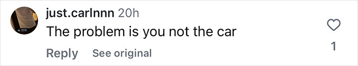 Social media comment reacts to plus-size influencer's McLaren seat size request.