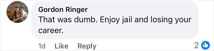 Facebook comment reacting to principal arrest after kids found drinking at her home.