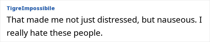 Text from a commenter expressing distress and dislike over an American tourist incident with a baby wombat.