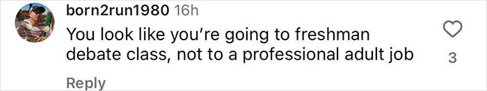 Comment criticizing White House correspondent's outfit choice.