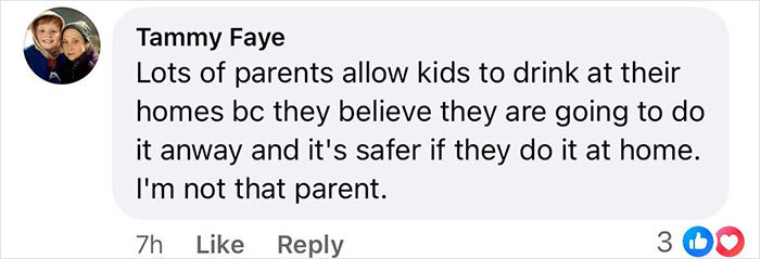 Facebook comment about kids drinking at home after school principal's arrest sparks controversy.