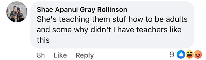 Comment discussing school principal's arrest, expressing mixed reactions with likes and angry emojis.