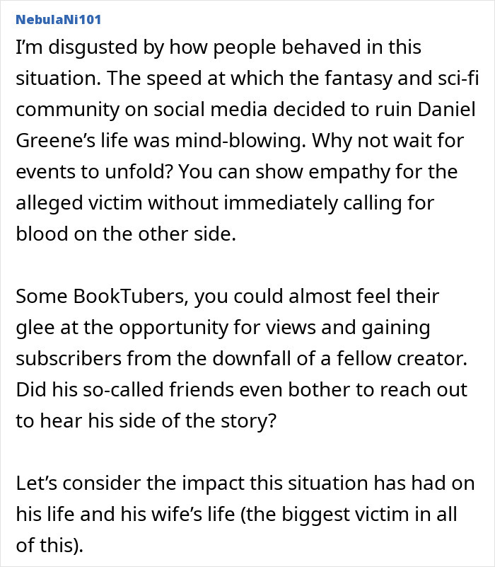 Text discussing BookTube crisis and the controversy around consent revelation.