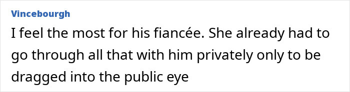 Online comment highlighting BookTube crisis, mentioning a fiance&eacute; dealing with public scrutiny.