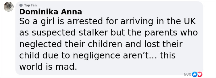 Comment about Polish woman claiming to be Madeleine McCann and her arrest in the UK, questioning fairness and negligence.