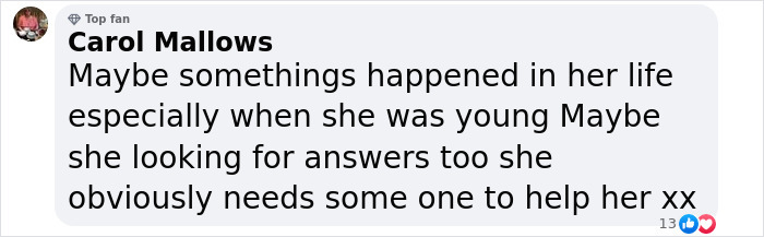 Comment discussing a Polish woman claiming to be Madeleine McCann, mentioning her need for help.