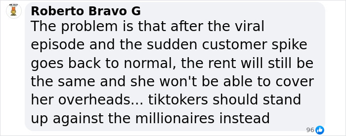 Viral TikTok cafe customer spike concerns expressed in a social media post.