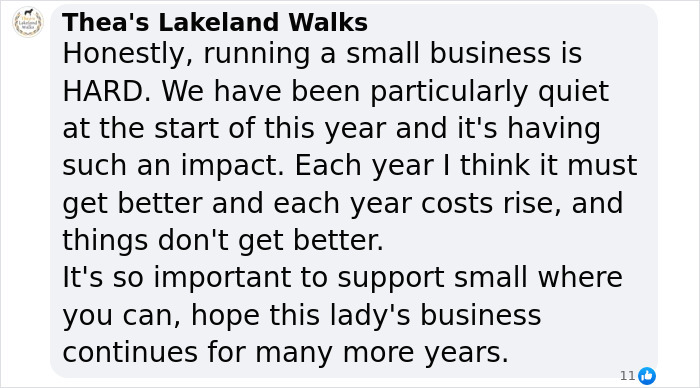 Text from Thea's Lakeland Walks about the challenges of running a small business.