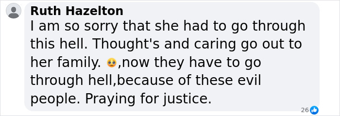 Sympathetic comment regarding a young soldier's tragic situation, expressing condolences and seeking justice.