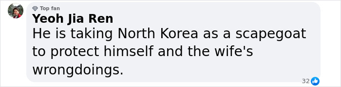 Comment discussing South Korea's president's martial law in a social media thread.