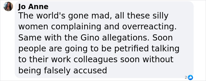 Social media comment discussing Luis Rubiales and controversy over non-consensual kiss with Jenni Hermoso.