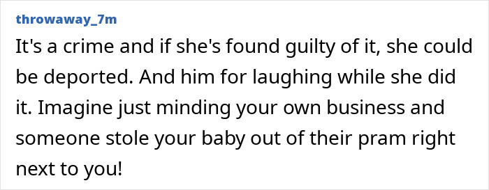 Comment discussing potential deportation of an American tourist who took a baby wombat.