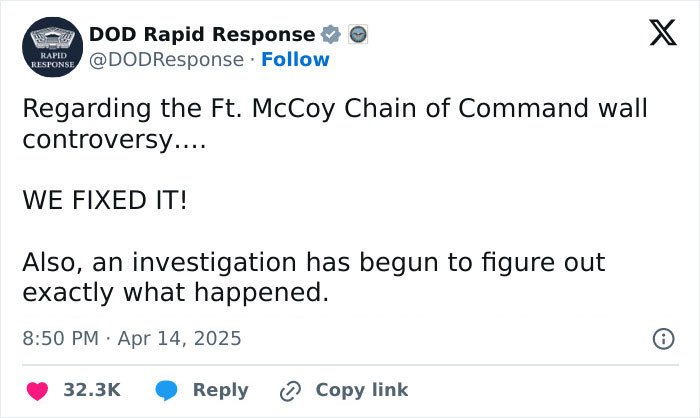 Army Suspends Base&rsquo;s First Female Commander After Trump, Hegseth Portraits Were Flipped Around