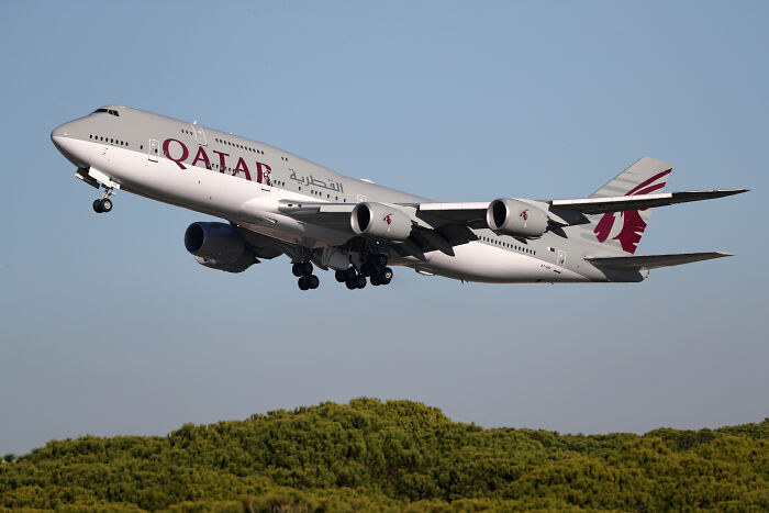 Qatar Royals&rsquo; $400m flying palace jet taking off, linked to Trump and future Air Force One use plans.