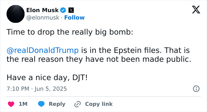 Elon Musk&rsquo;s tweet revealing Donald Trump&rsquo;s connection in Epstein files highlighting their complex friendship and rivalry.