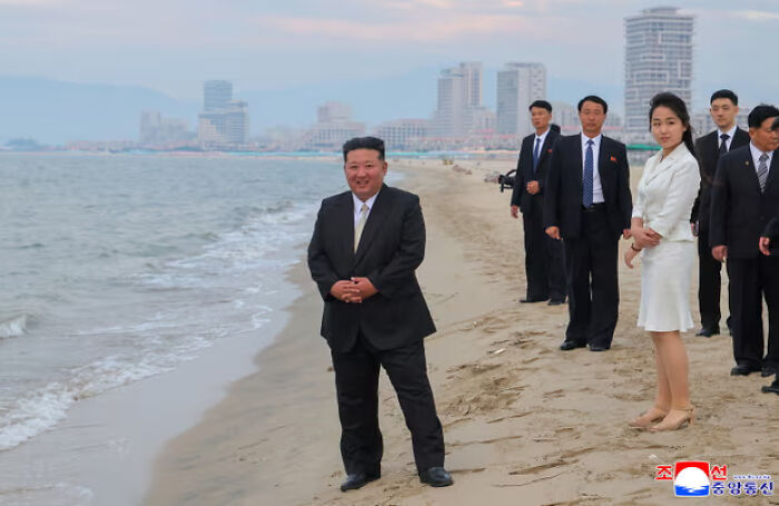 Kim Jong Un visiting a beach resort in North Korea as the country aims to revive tourism and open new attractions.