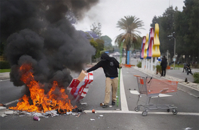 Heavily Armed Cops Hit TV News Reporter With Rubber Bullet During LA Riots As Trump Deploys National Guard