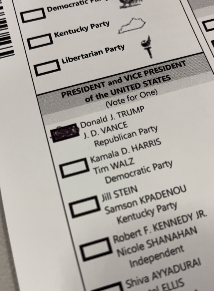 Close-up of a U.S. ballot with multiple parties listed, highlighting voter interest in launching a new political party.