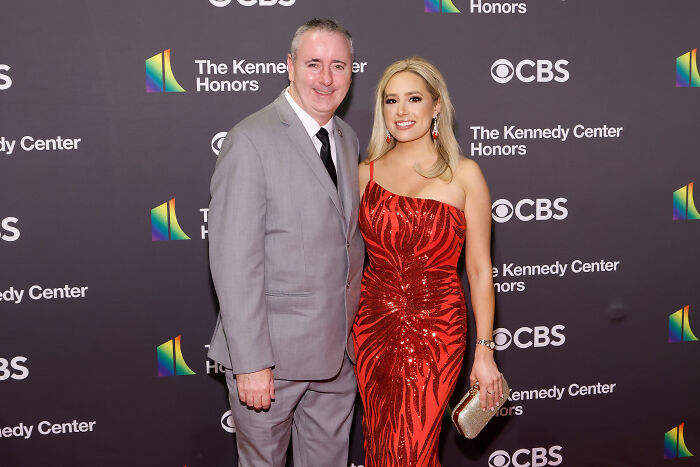 Republican lawmaker and Fox News journalist posing together at the Kennedy Center Honors event in formal attire.