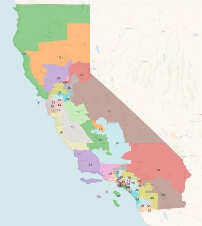 California redistricting map showing new district boundaries after Newsom signs plan for fair representation.