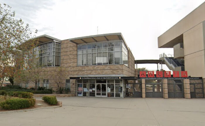 Exterior view of a Los Angeles school where immigration officers detained a disabled boy at gunpoint.