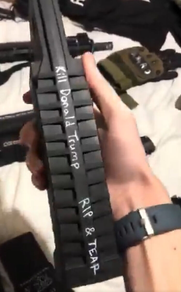 Hand holding a firearm magazine with a message written, related to Minneapolis school tragedy and 5th grader&rsquo;s account.