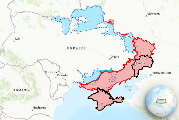 Map showing conflict zones in Ukraine highlighting areas relevant to the Ukraine war and Trump&rsquo;s statements on Zelenskyy.