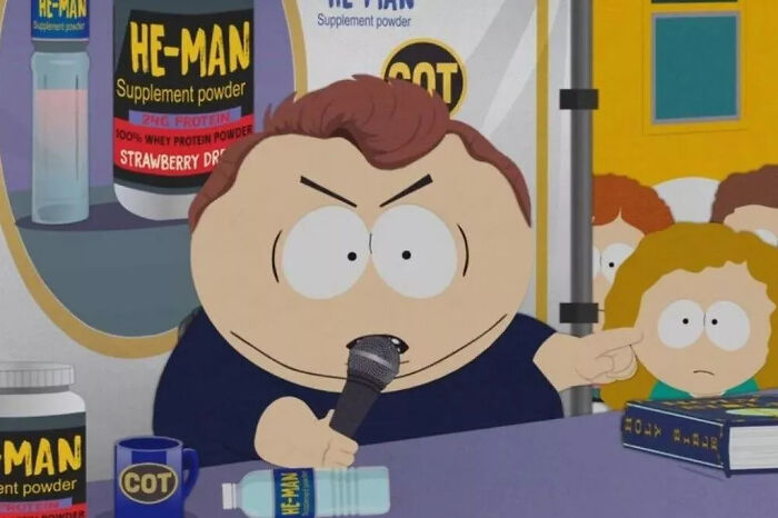 South Park character angrily speaking into microphone during controversial Master Debater episode upset fans call for cancellation