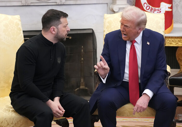 JD Vance describes Zelenskyy showdown with Donald Trump in a formal meeting room during an intense discussion.