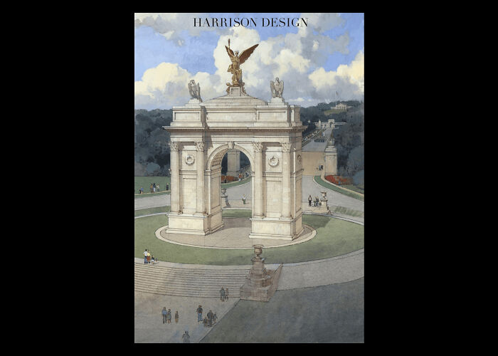 Neoclassical monument in a park setting representing controversial D.C. renovations overseen by agency ousted by Trump.