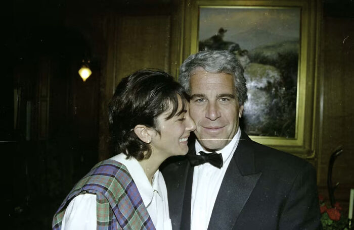Jeffrey Epstein in a tuxedo with a woman smiling, related to Epstein claim and child predator controversy.