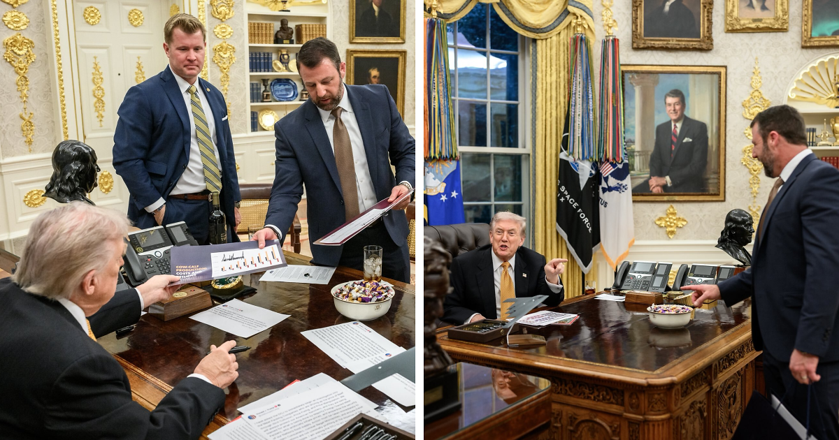 Social Media Notices Something Quite Bizarre About These Pictures Of Trump In The Oval Office