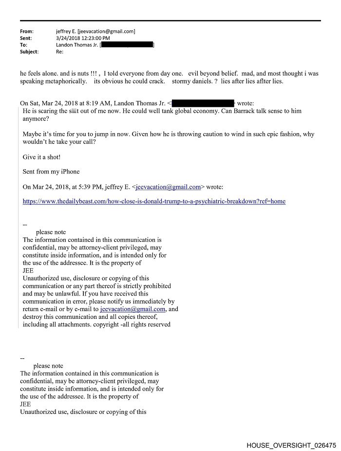 Email exchange discussing influential people appearing in Epstein&rsquo;s emails with confidential attorney-client information warnings.