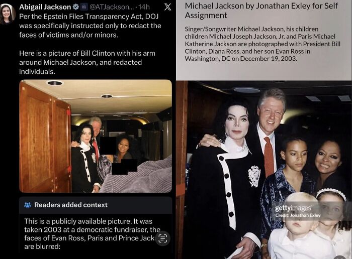 Photo of Trump with bikini-clad women removed from Epstein files before embarrassing reversal, showing censored group image.