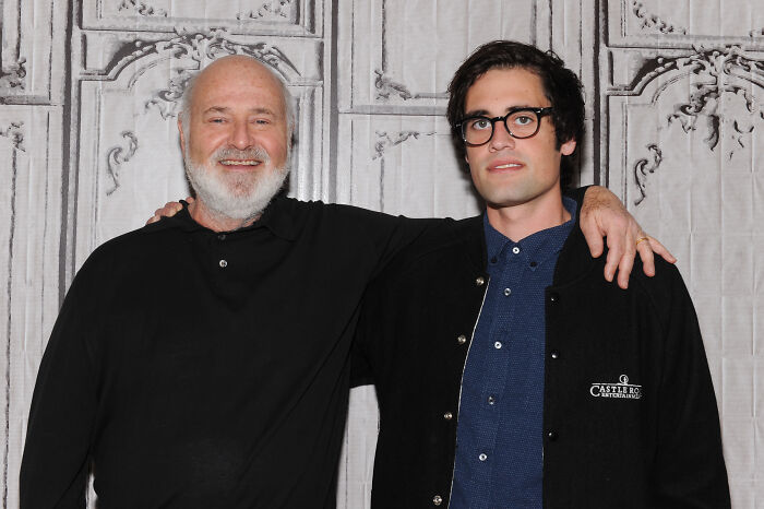 Rob Reiner and a young man posing together, highlighting Rob Reiner's use of platform for progressive causes.