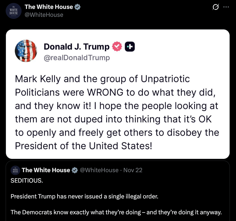 Trump&rsquo;s disobey POTUS tweet accusing politicians sparks fierce online reactions and debate on authoritarian post claims