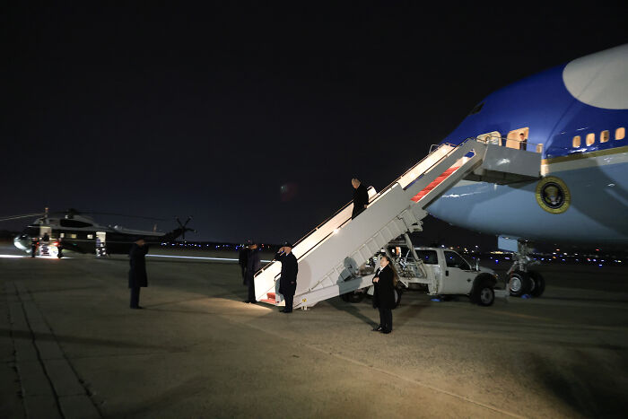 Trump, 79, Struggles To Descend Air Force One Stairs After Surprise Health Disclosure