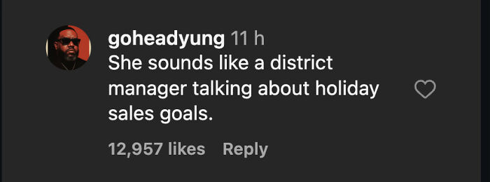 Screenshot of a social media comment about Erika Kirk celebrating Charlie Kirk memorial sales days after assassination.