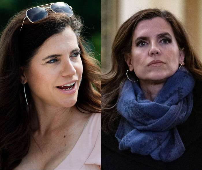 Two women with serious expressions featured as MAGA stars associated with the Mar-a-Lago face in 2026.