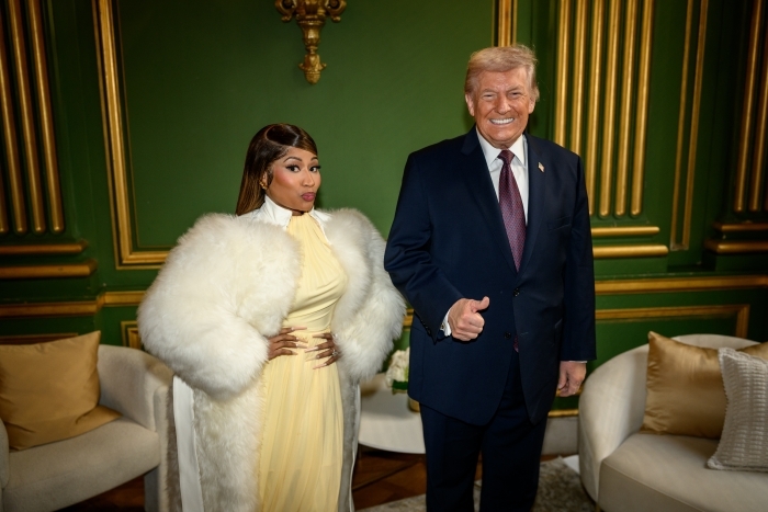 Donald Trump with Nicki Minaj related to Senate dropping White House ballroom funding