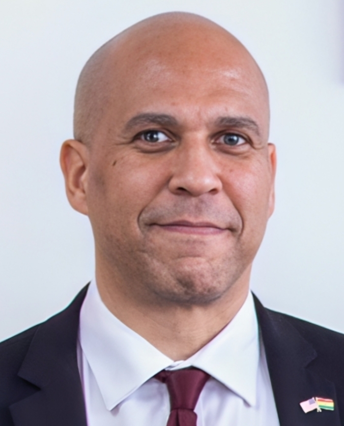 Close-up portrait of Senator Cory Booker in formal attire Close-up portrait of Senator Cory Booker in formal attire