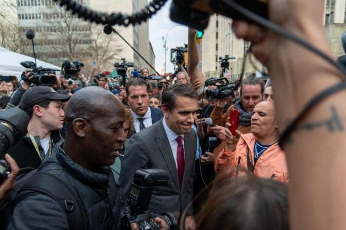 Todd Blanche exits press conference after Trump felony charges Todd Blanche exits press conference after Trump felony charges